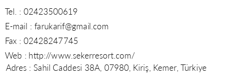 eker Resort Hotel telefon numaralar, faks, e-mail, posta adresi ve iletiim bilgileri